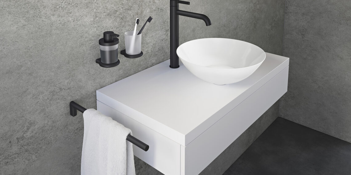Accessori da bagno della Linea Nia disponibili anche in nero Per un bagno raffinato: accessori in nero