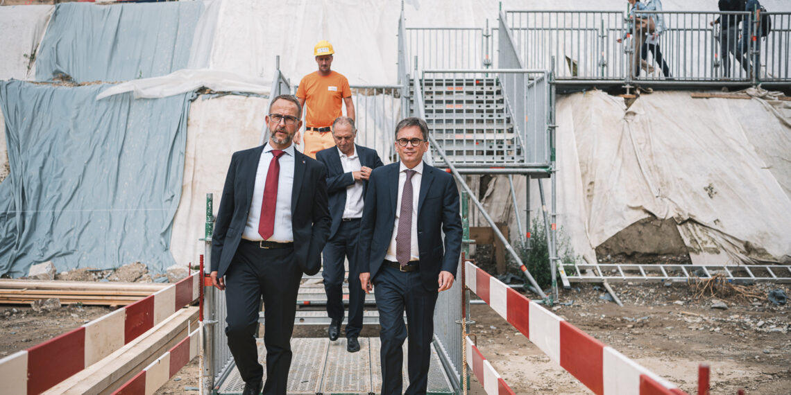 Cantiere del nuovo Pretorio di Bellinzona: posata la prima pietra